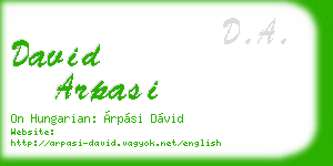 david arpasi business card