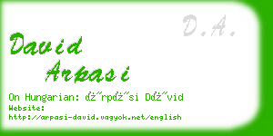 david arpasi business card